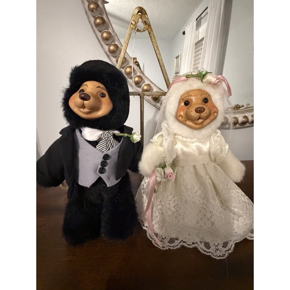 Robert Raikes Bride Groom Wedding Bear Pair Ltd Ed 4666/7500 & 1911/7500 Plush